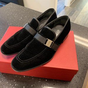 Salvatore Ferragamo Men’s Black Velvet Shoes